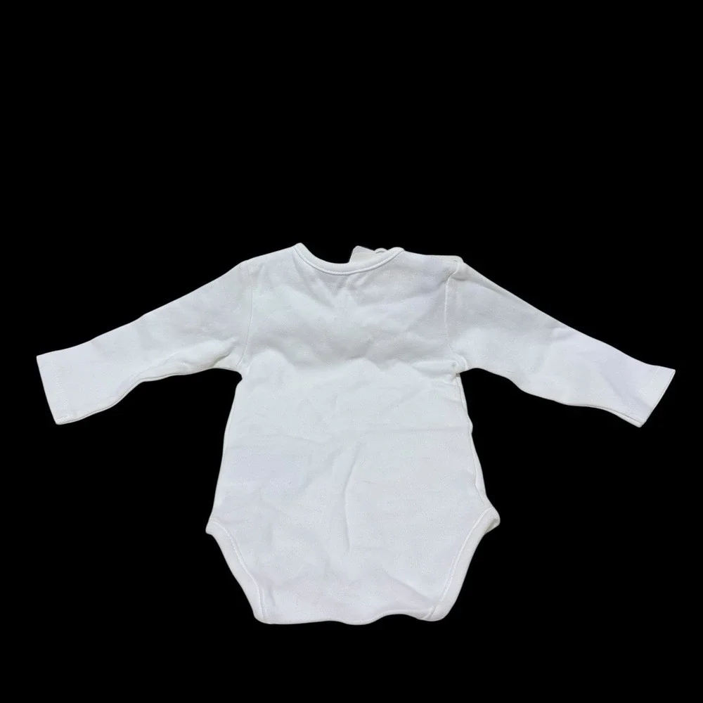 Mayoral Unisex Newborn White Long Sleeve‎ Bodysuit Embroidered